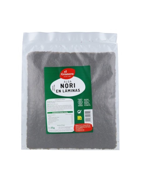 Alga Nori en láminas 25 g El Granero Integral
