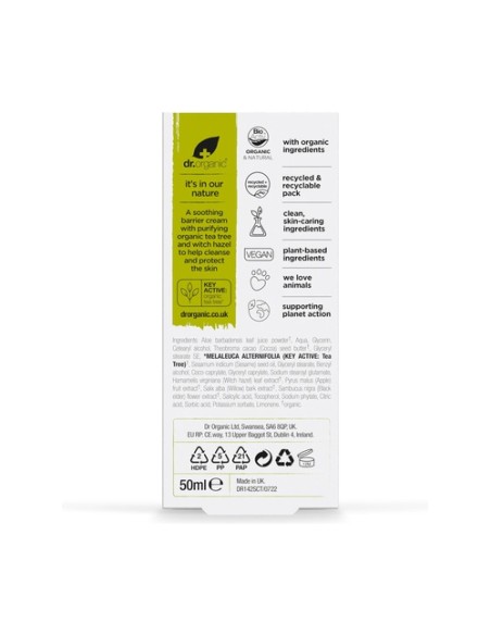 Crema antiséptica Arbol de Té - piel grasa 50 ml de crema Dr. Organic