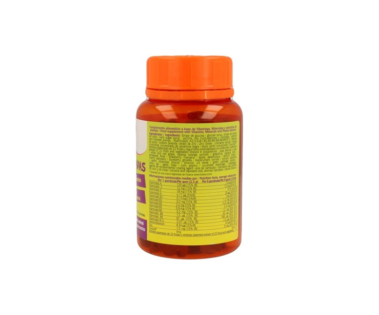Gominolas Multivitaminadas 14 Vit + 22 Frutas y Verduras 60 gominolas Pediakid