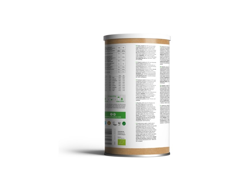 Proteína de arroz en polvo vegana y bio con sabor natural 400 g de polvo Purasana