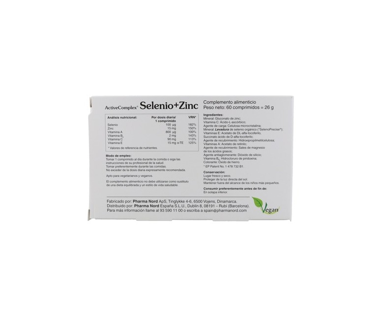 Activecomplex Selenio y Zinc 60 comprimidos Pharma Nord