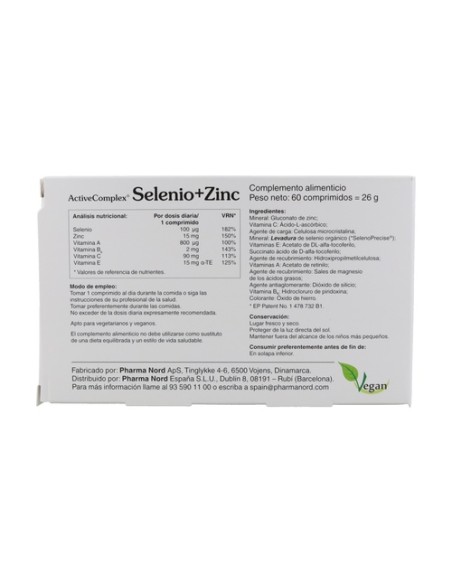 Activecomplex Selenio y Zinc 60 comprimidos Pharma Nord