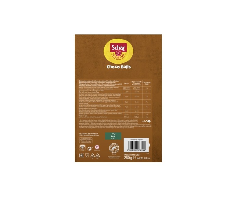Cereales choco balls sin gluten 250 g Schär