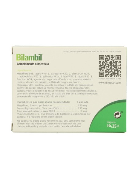 Bilambil probiótico 30 cápsulas de 545mg Dimefar