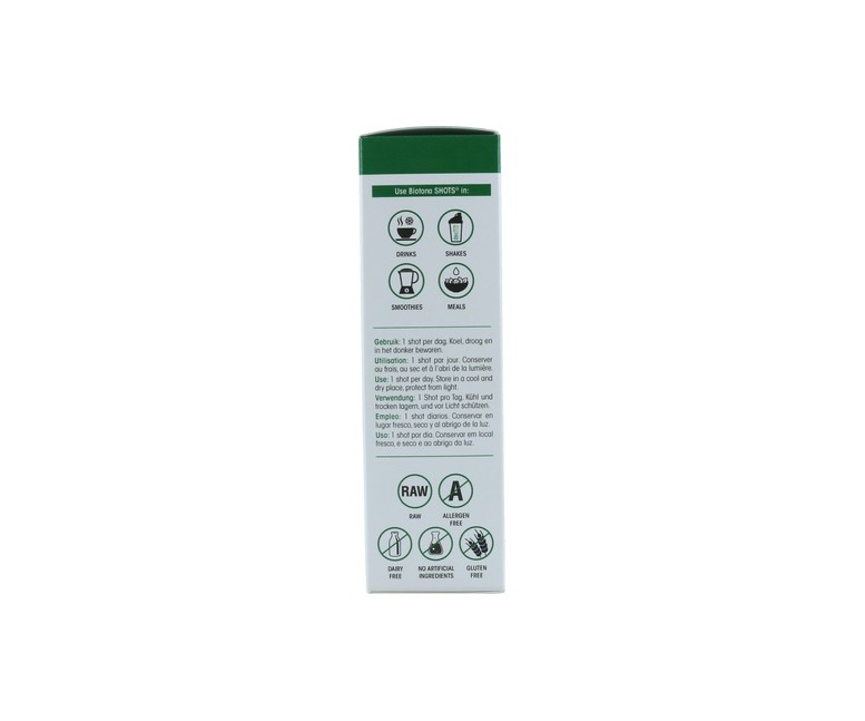 Chlorella+Espirulina Raw 20 Shots. Bio Sg Vegan 44 g Biotona