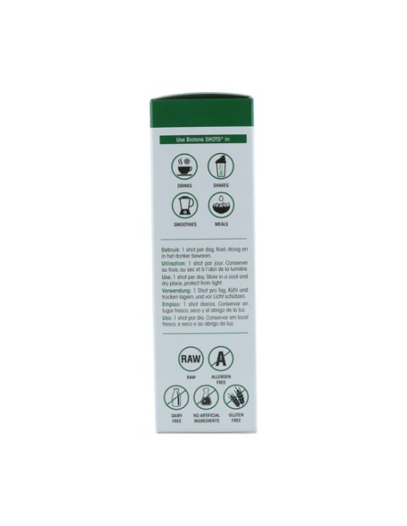 Chlorella+Espirulina Raw 20 Shots. Bio Sg Vegan 44 g Biotona