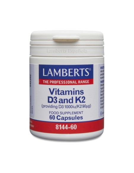 Vitamina D3 y K2 60 cápsulas Lamberts