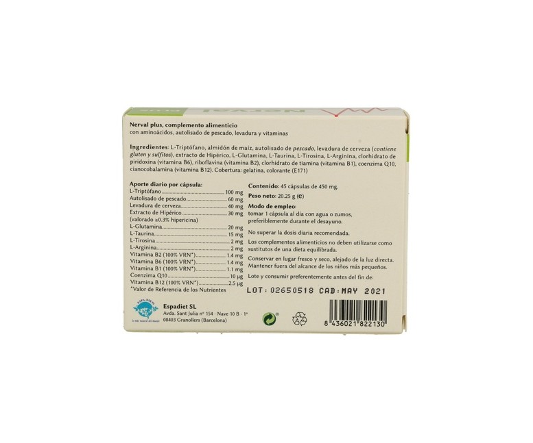MontStar Nerval Plus 45 cápsulas Espadiet