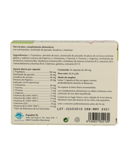 MontStar Nerval Plus 45 cápsulas Espadiet