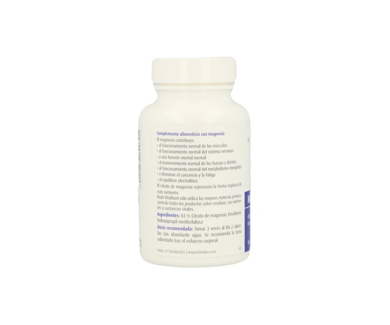 Magnesio Citrato 90 cápsulas de 600 mg Raab