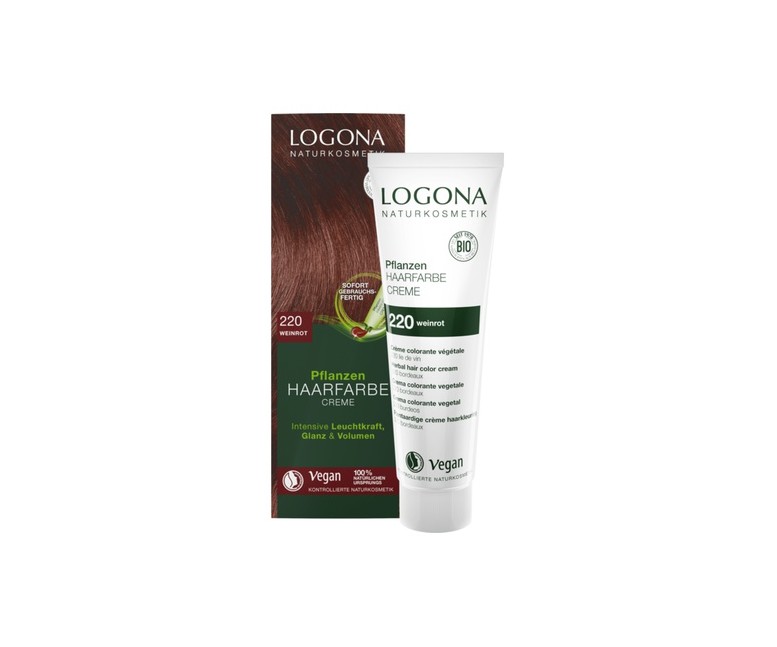 Colorante Vegetal en Crema 220 Burdeos 150 ml de crema Logona
