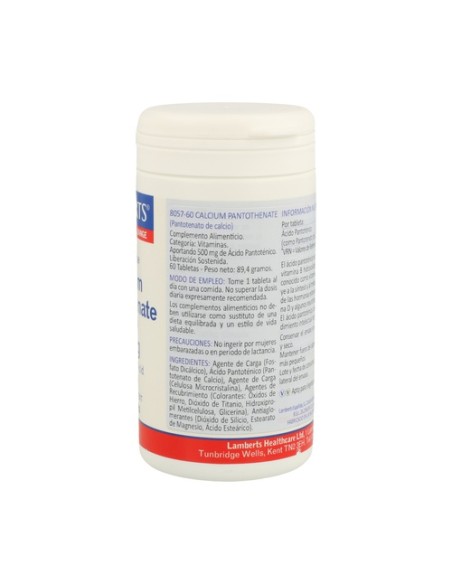 Pantotenato de Calcio 60 tabletas Lamberts