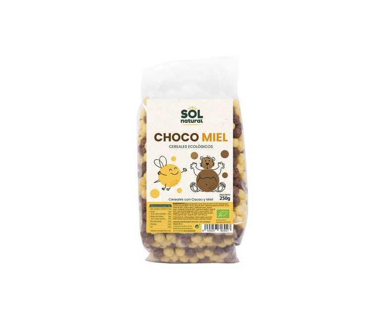 Cereales bolitas de maíz choco-miel 250 g (Chocolate - Miel) Sol Natural