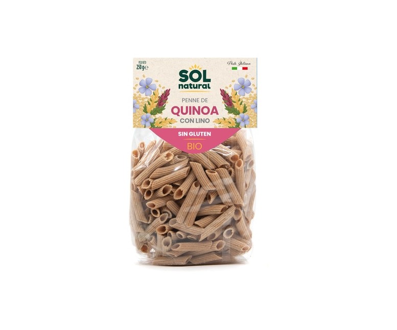 Macarrones de quinoa con lino sin gluten Bio 250 g Sol Natural