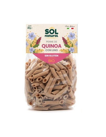 Macarrones de quinoa con lino sin gluten Bio 250 g Sol Natural