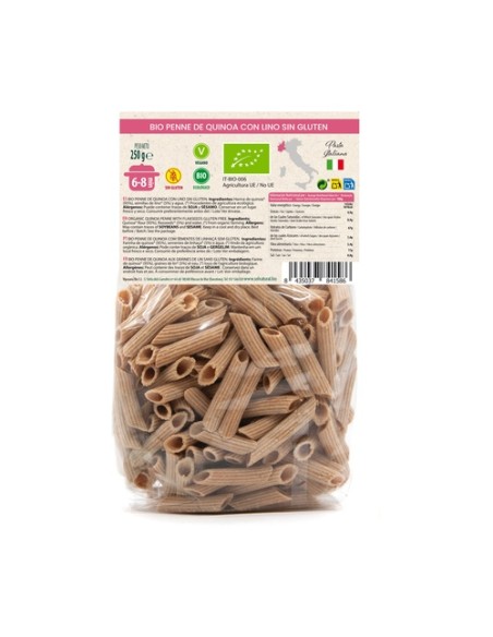 Macarrones de quinoa con lino sin gluten Bio 250 g Sol Natural