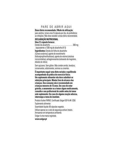 Alcachofa 60 cápsulas Solgar