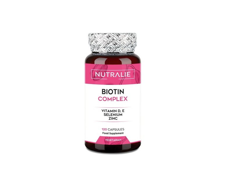 Biotina complex pelo, piel y uñas 10000mcg 120 cápsulas vegetales Nutralie