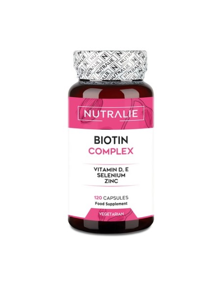 Biotina complex pelo, piel y uñas 10000mcg 120 cápsulas vegetales Nutralie