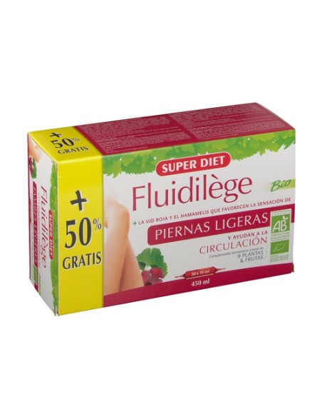 Fluidilège BIO 20+10 ampollas 30 ampollas de 15ml Superdiet