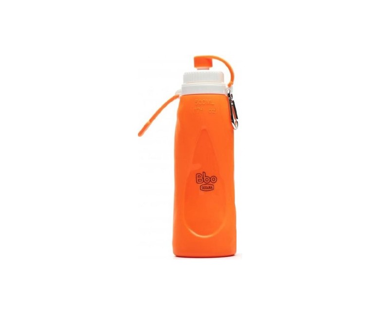 Botella plegable de silicona naranja 500 ml 1 unidad (Naranja) Irisana