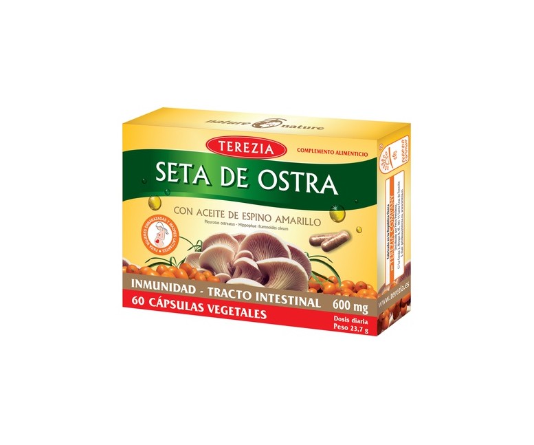 Seta de ostra con aceite de espino amarillo 60 cápsulas Terezia Company