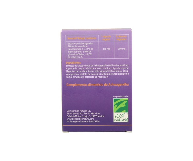 Sensoril Adapt con Ashwagandha 60 cápsulas 100% Natural