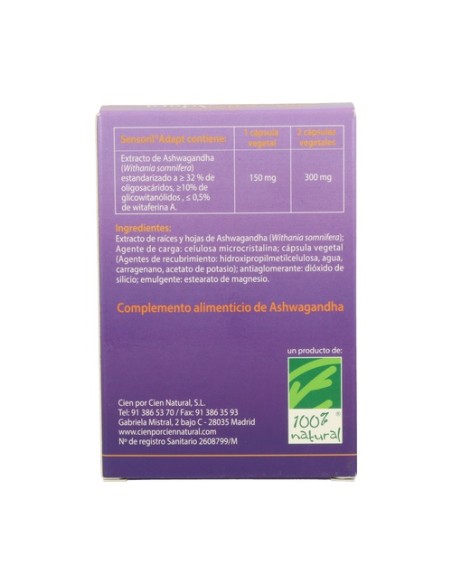 Sensoril Adapt con Ashwagandha 60 cápsulas 100% Natural