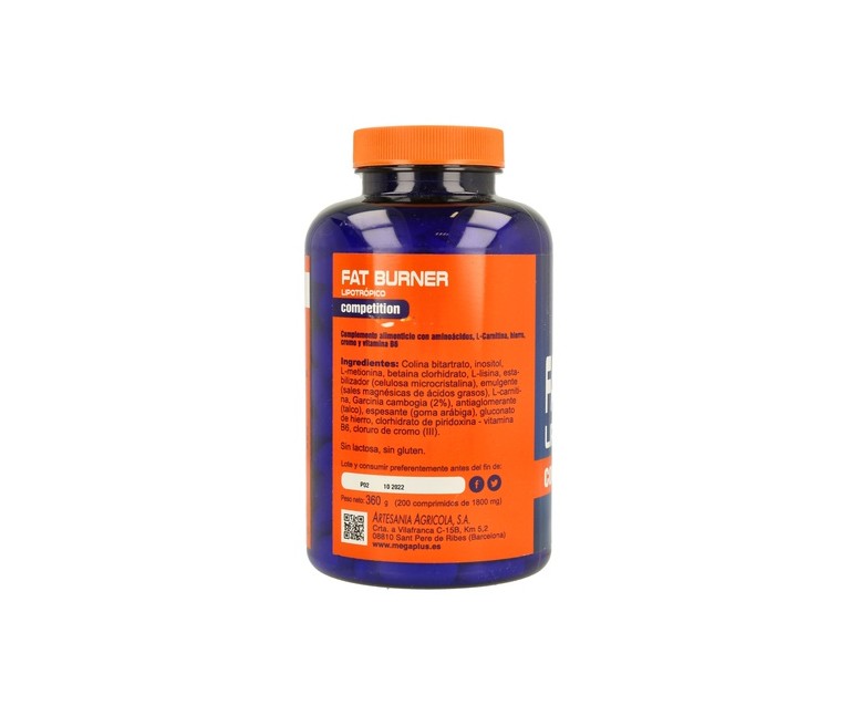 Fat Burner Competition (Lipotrópico) 200 comprimidos Mega Plus