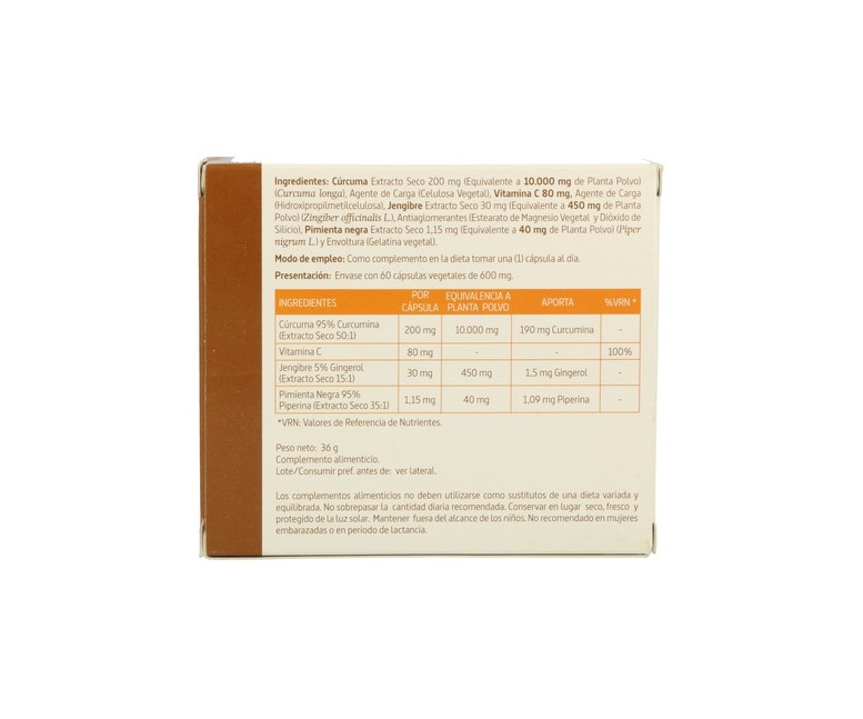 Cúrcuma 10.000 mg 60 cápsulas de 600mg Nature essential