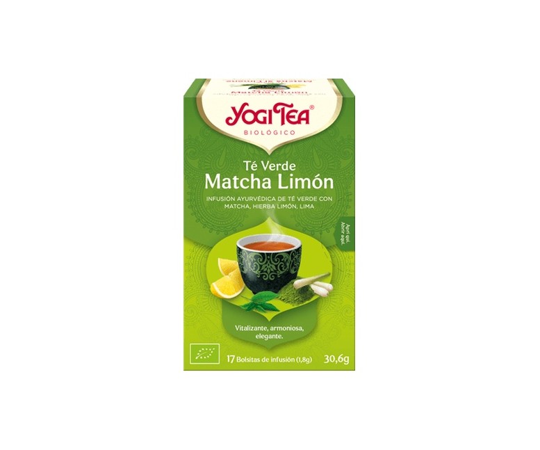 Té verde, matcha y limón 17 bolsitas infusoras de 1.8 g Yogi Tea