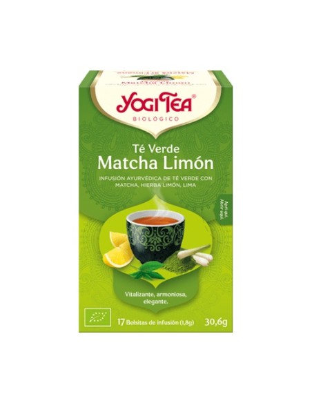 Té verde, matcha y limón 17 bolsitas infusoras de 1.8 g Yogi Tea