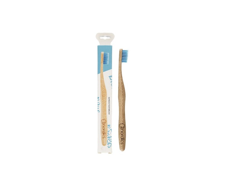 Cepillo Dental Bambú Adultos Azul 1 unidad Nordics