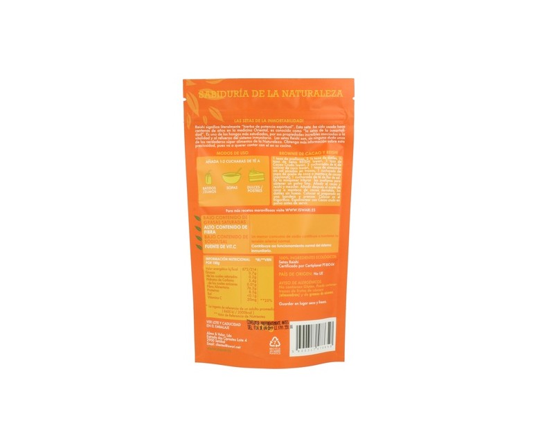 Setas Reishi en Polvo Bio 100 g de polvo Iswari