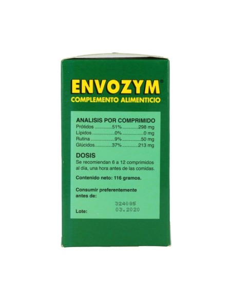 Envozym Complemento Alimenticio 200 comprimidos Nutribiol