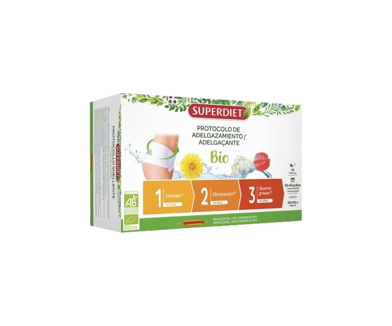Protocolo Adelgazante 30 ampollas de 15ml Superdiet