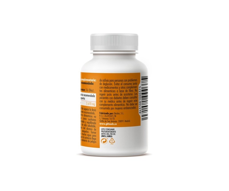 Glucomanano 100 cápsulas de 600mg GHF