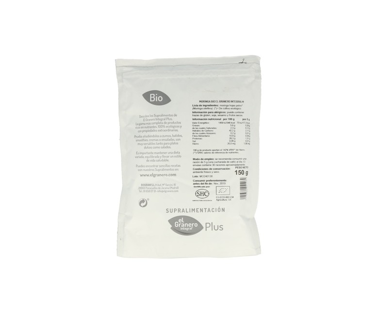 Moringa en Polvo Bio 150 g de polvo El Granero Integral