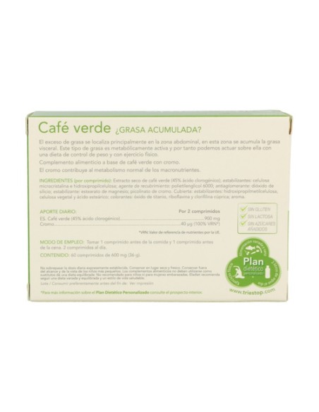 Triestop Café Verde 60 comprimidos de 600mg Eladiet