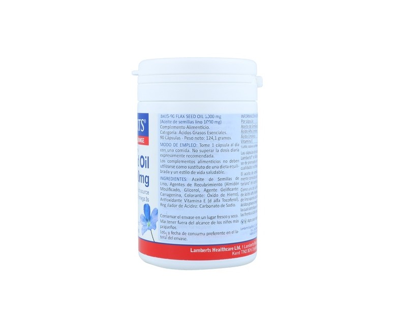 Aceite de semillas de lino 90 cápsulas de 1000mg Lamberts