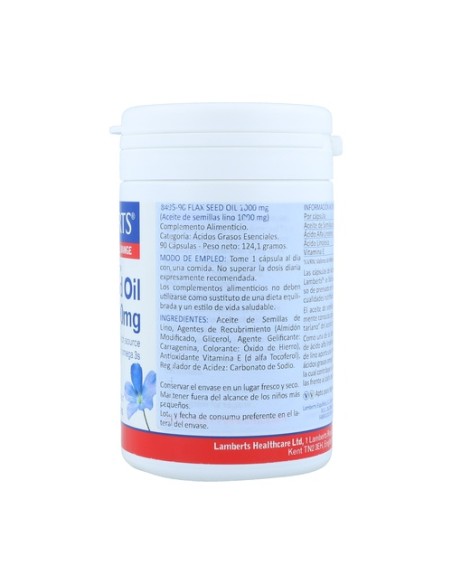 Aceite de semillas de lino 90 cápsulas de 1000mg Lamberts