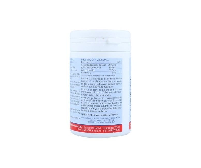 Aceite de semillas de lino 90 cápsulas de 1000mg Lamberts