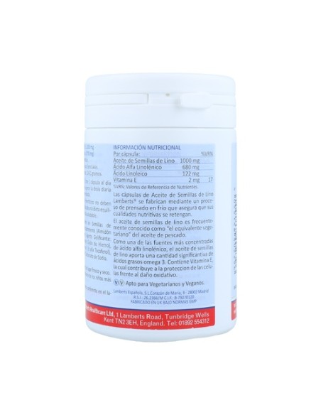 Aceite de semillas de lino 90 cápsulas de 1000mg Lamberts