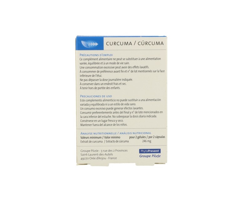 Phytostandard cúrcuma 20 cápsulas Pileje