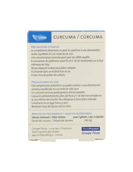 Phytostandard cúrcuma 20 cápsulas Pileje