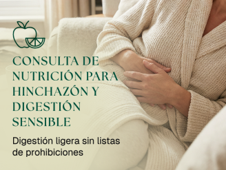 Consulta de nutrición para hinchazón y Digestión Sensible