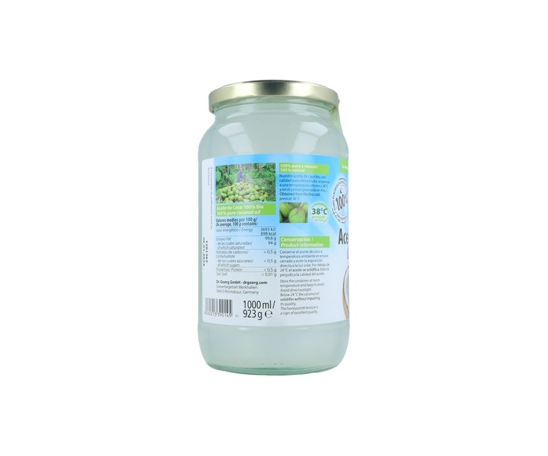 Aceite de coco Bio 1000 ml de aceite Dr. Goerg