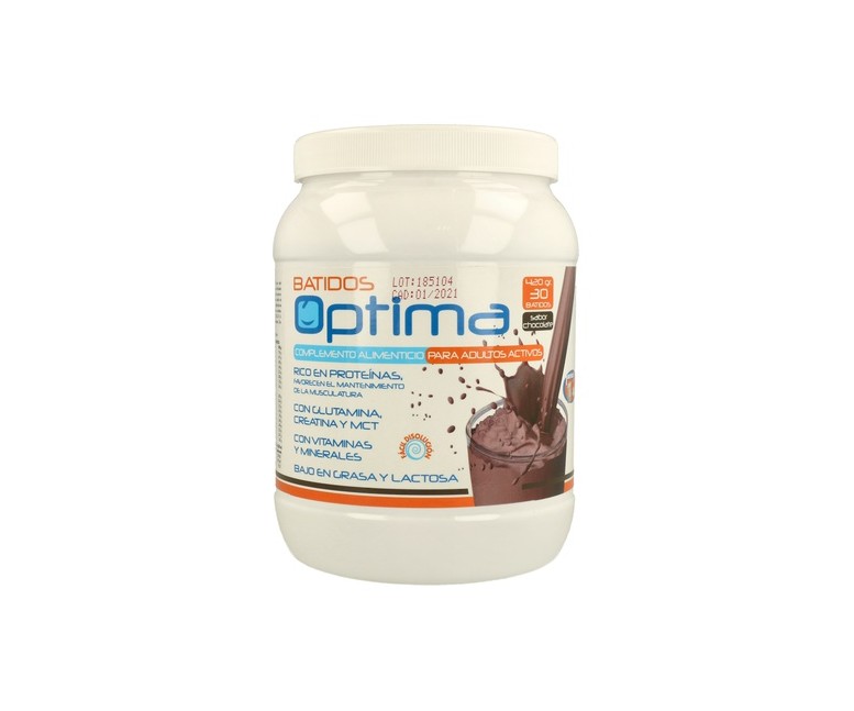 Optima batido proteinas y carbohidratos (sabor chocolate) 420 g de polvo (Chocolate) Just Aid