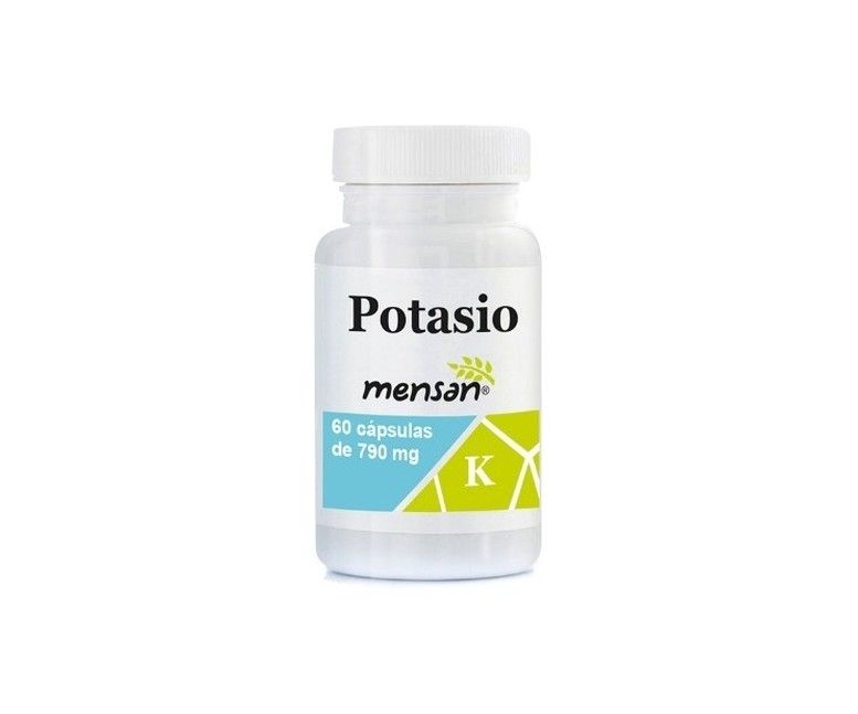 Potasio (K gluconato) apoyo muscular 60 cápsulas vegetales de 790mg Mensan