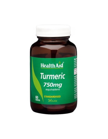 Cúrcuma raíz (turmeric) 60 comprimidos de 750mg Health Aid